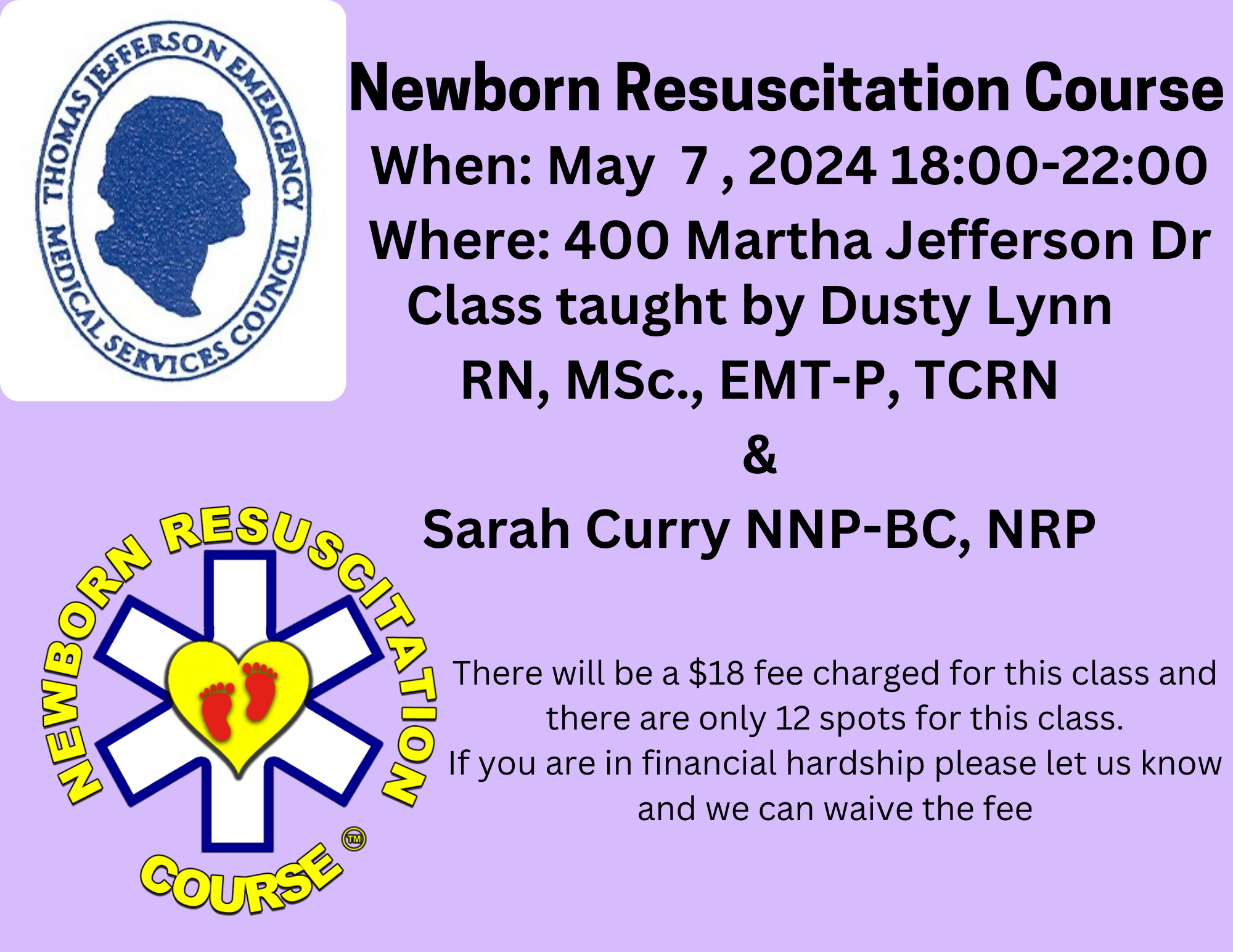 Newborn Resuscitation Course When May 7th 2024 1800 2200
